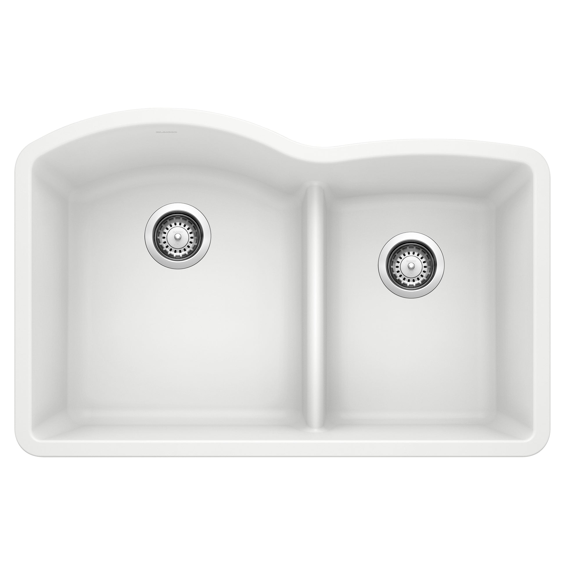 BLANCO 441593 Diamond Diamond SILGRANIT 32" 60/40 Double Bowl Undermount Kitchen Sink with Low Divide - White in White