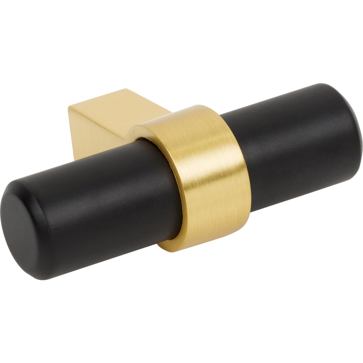 JEFFREY ALEXANDER 51MBBG Key Grande 2" Length Bar Knob - Matte Black w/Brushed Gold
