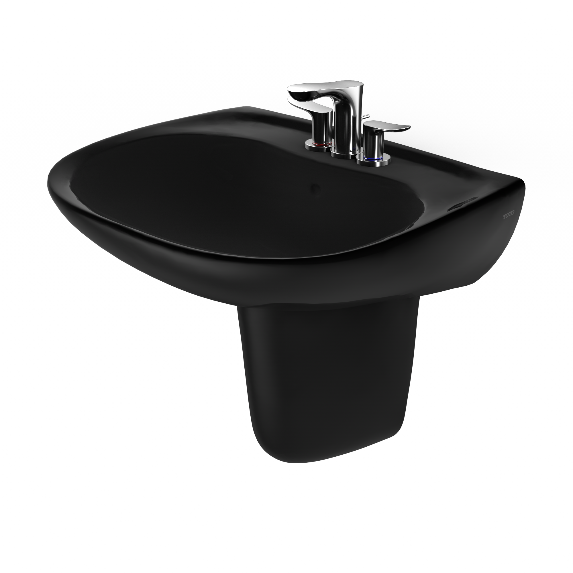 TOTO LHT242.4#51 Prominence Oval Wall-Mount Bathroom Sink And Shroud For 4 Inch Center Faucets - Ebony