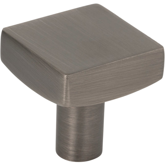 JEFFREY ALEXANDER 845BNBDL Dominique 1-1/8" Length Square Knob - Brushed Pewter