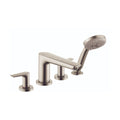 HANSGROHE 71744821 Talis E 4-Hole Roman Tub Set Trim with 1.8 GPM Handshower - Brushed Nickel
