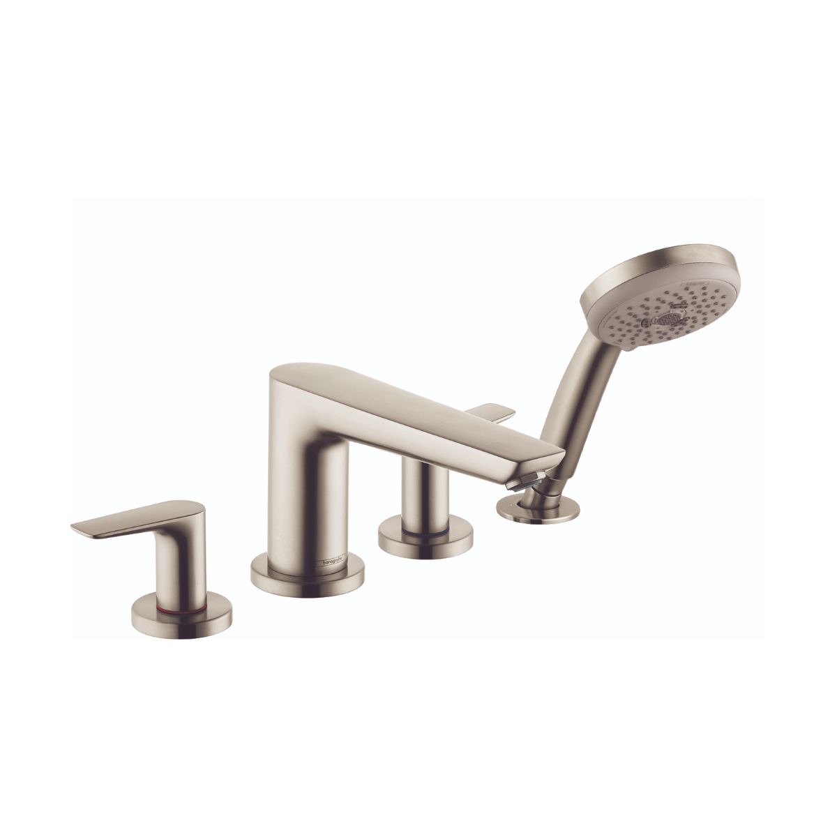 HANSGROHE 71744821 Talis E 4-Hole Roman Tub Set Trim with 1.8 GPM Handshower - Brushed Nickel