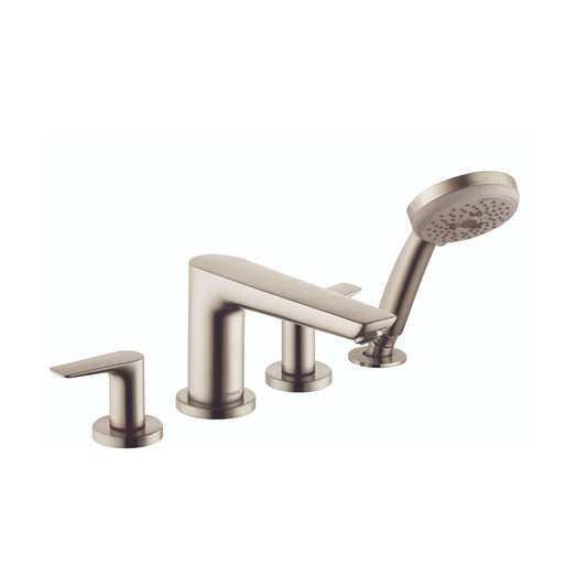HANSGROHE 71744821 Talis E 4-Hole Roman Tub Set Trim with 1.8 GPM Handshower - Brushed Nickel