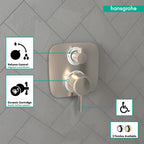 HANSGROHE 15707821 Ecostat E Thermostatic Trim with Volume Control - Brushed Nickel
