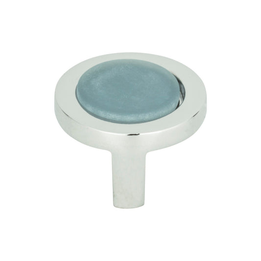 ATLAS 229-BLU-CH Spa 1-1/4" Diameter Round Knob - Polished Chrome