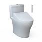 TOTO MW6463084CEMFGN#01 WASHLET+ Aquia IV One-Piece Elongated Dual Flush 1.28 and 0.9 GPF Toilet and WASHLET C5 Bidet Seat , Cotton White