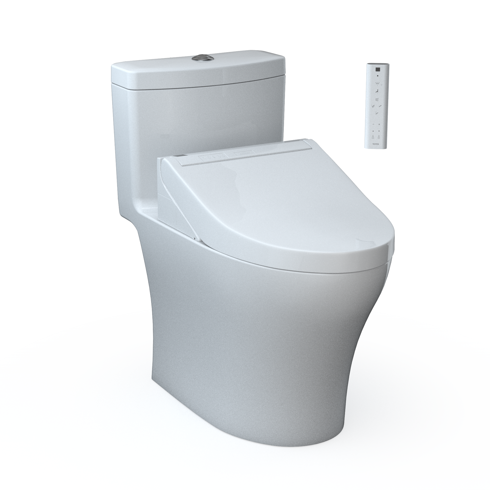 TOTO MW6463084CEMFGN#01 Washlet+ Aquia Iv One-Piece Elongated Dual Flush 1.28 And 0.9 Gpf Toilet And Washlet C5 Bidet Seat - Cotton White