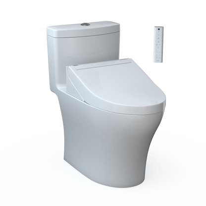TOTO MW6463084CEMFGN#01 Washlet+ Aquia Iv One-Piece Elongated Dual Flush 1.28 And 0.9 Gpf Toilet And Washlet C5 Bidet Seat - Cotton White