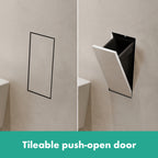 HANSGROHE 56063700 XtraStoris Rock Recessed Trash Bin with Shelf & Tileable Door - Matte White