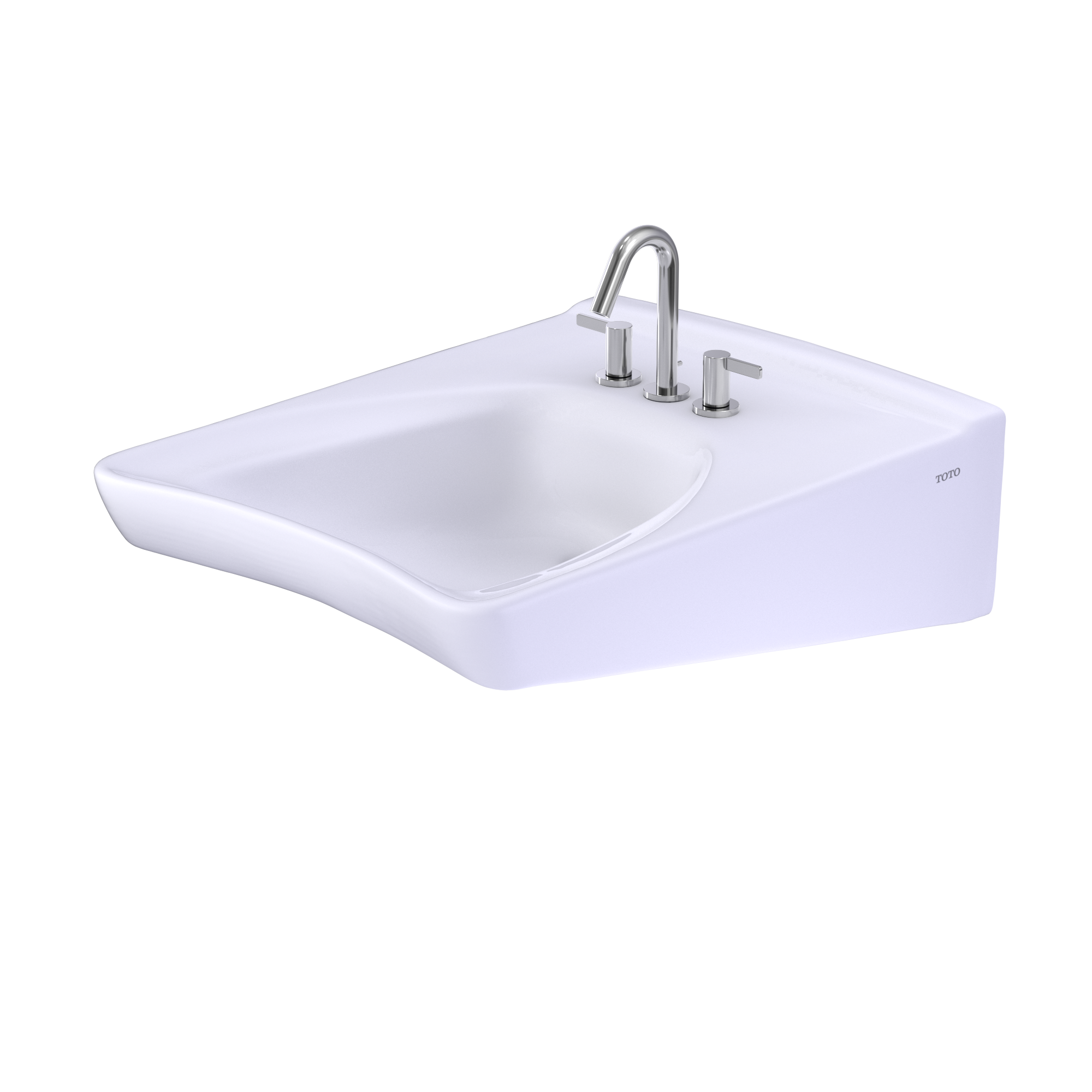 TOTO LT308.4#01 Commercial Wall-Mount Bathroom Sink For 4 Inch Center Faucets -