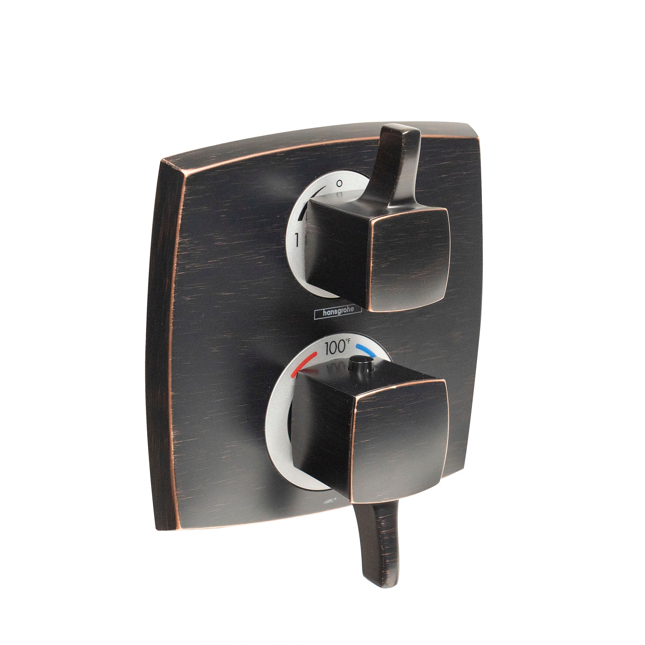 HANSGROHE 15728921 Ecostat Classic Thermostatic Trim with Volume Control and Diverter, Square - Rubbed Bronze