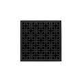 INFINITY DRAIN K 5 BK KD 5 5" x 5" Strainer with Link Pattern Decorative Plate and 2" Throat in Matte Black for KD 5