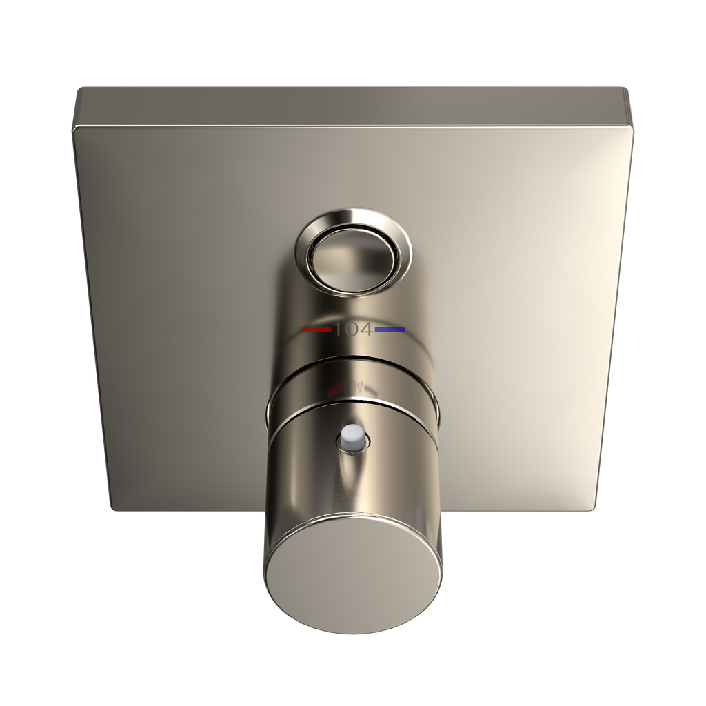 TOTO TBV02405U#PN Square Thermostatic Mixing Valve With One-Function Shower Trim - Polished Nickel