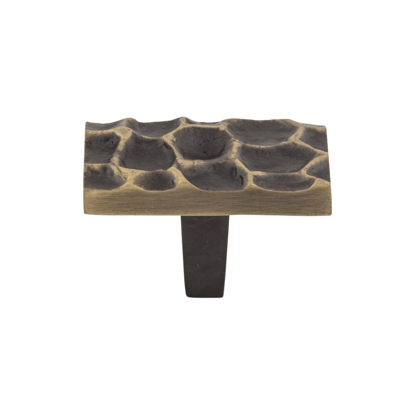 TOP KNOBS TK303BA Cobblestone 1 7/8" Length Rectangle Knob - Brass Antique