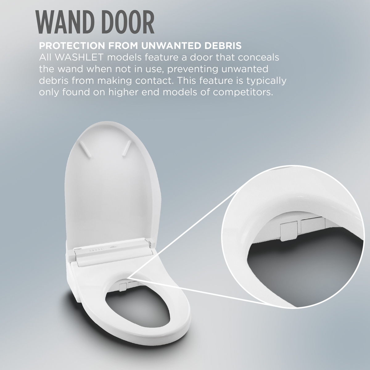 TOTO SW4724AT40#01 Washlet+ S7  Electronic Bidet Toilet Seat With Ewater+ Bowl And Wand Cleaning And Classic Lid - Cotton White