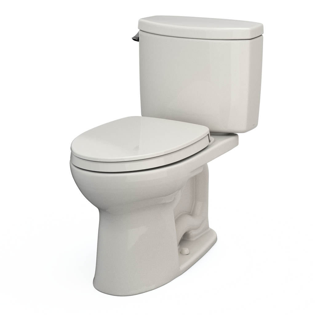 TOTO MS454124CEFG#12 Drake Ii Two-Piece Elongated 1.28 Gpf Universal Height Toilet With Cefiontect And Ss124 Softclose Seat - Sedona Beige