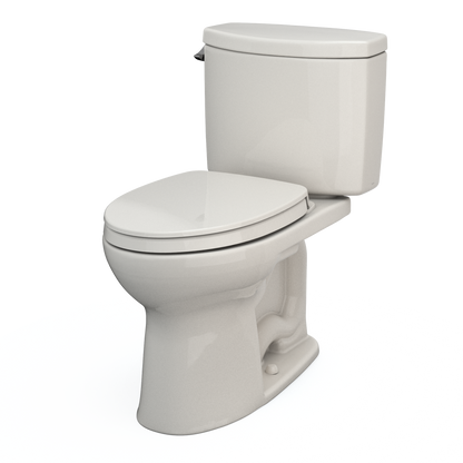 TOTO MS454124CEFG#12 Drake Ii Two-Piece Elongated 1.28 Gpf Universal Height Toilet With Cefiontect And Ss124 Softclose Seat - Sedona Beige