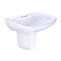TOTO LHT242.4G#01 Prominence Oval Wall-Mount Bathroom Sink With Cefiontect And Shroud For 4 Inch Center Faucets - Cotton White