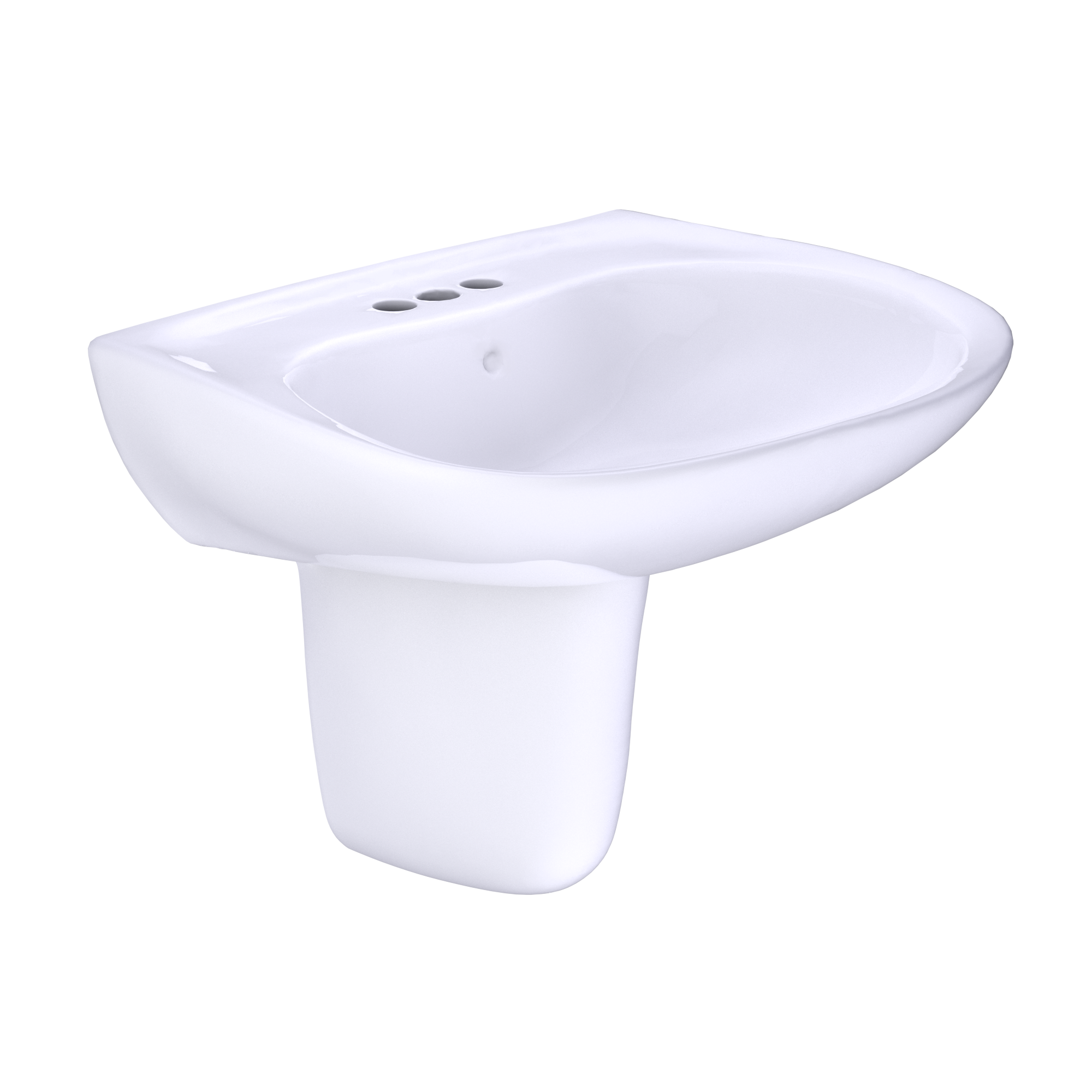 TOTO LHT242.4G#01 Prominence Oval Wall-Mount Bathroom Sink With Cefiontect And Shroud For 4 Inch Center Faucets - Cotton White