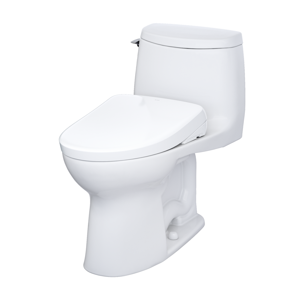 TOTO MW6044726CUFG#01 Washlet+ Ultramax Ii 1G One-Piece Elongated 1.0 Gpf Toilet And Washlet+ S7 Contemporary Bidet Seat - Cotton White