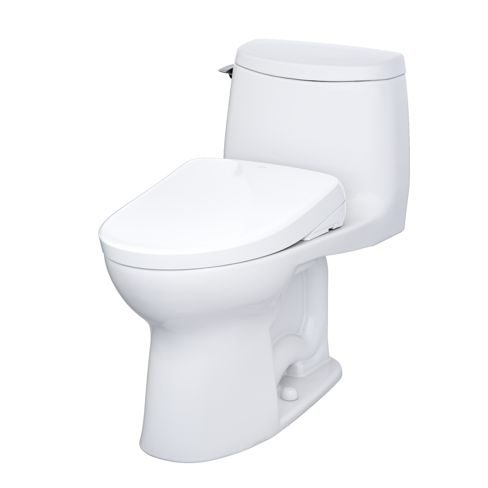 TOTO MW6044726CUFG#01 Washlet+ Ultramax Ii 1G One-Piece Elongated 1.0 Gpf Toilet And Washlet+ S7 Contemporary Bidet Seat - Cotton White