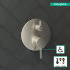 HANSGROHE 04447820 Ecostat Pressure Balance Trim S with Diverter - Brushed Nickel