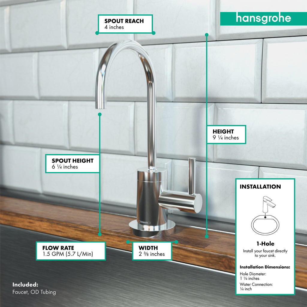 HANSGROHE 04301000 Talis S Beverage Faucet, 1.5 GPM - Chrome