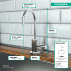 HANSGROHE 04301000 Talis S Beverage Faucet, 1.5 GPM - Chrome