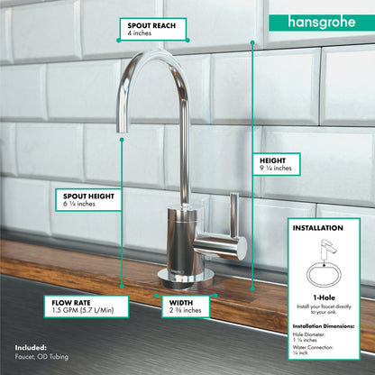 HANSGROHE 04301000 Talis S Beverage Faucet, 1.5 GPM - Chrome