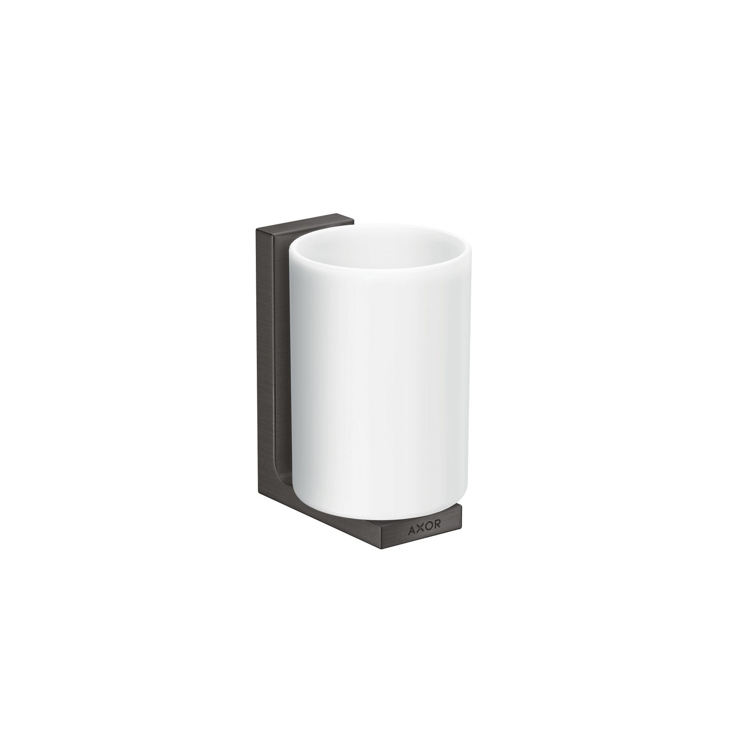 AXOR 42604340 Universal Rectangular Toothbrush Tumbler - Brushed Black Chrome
