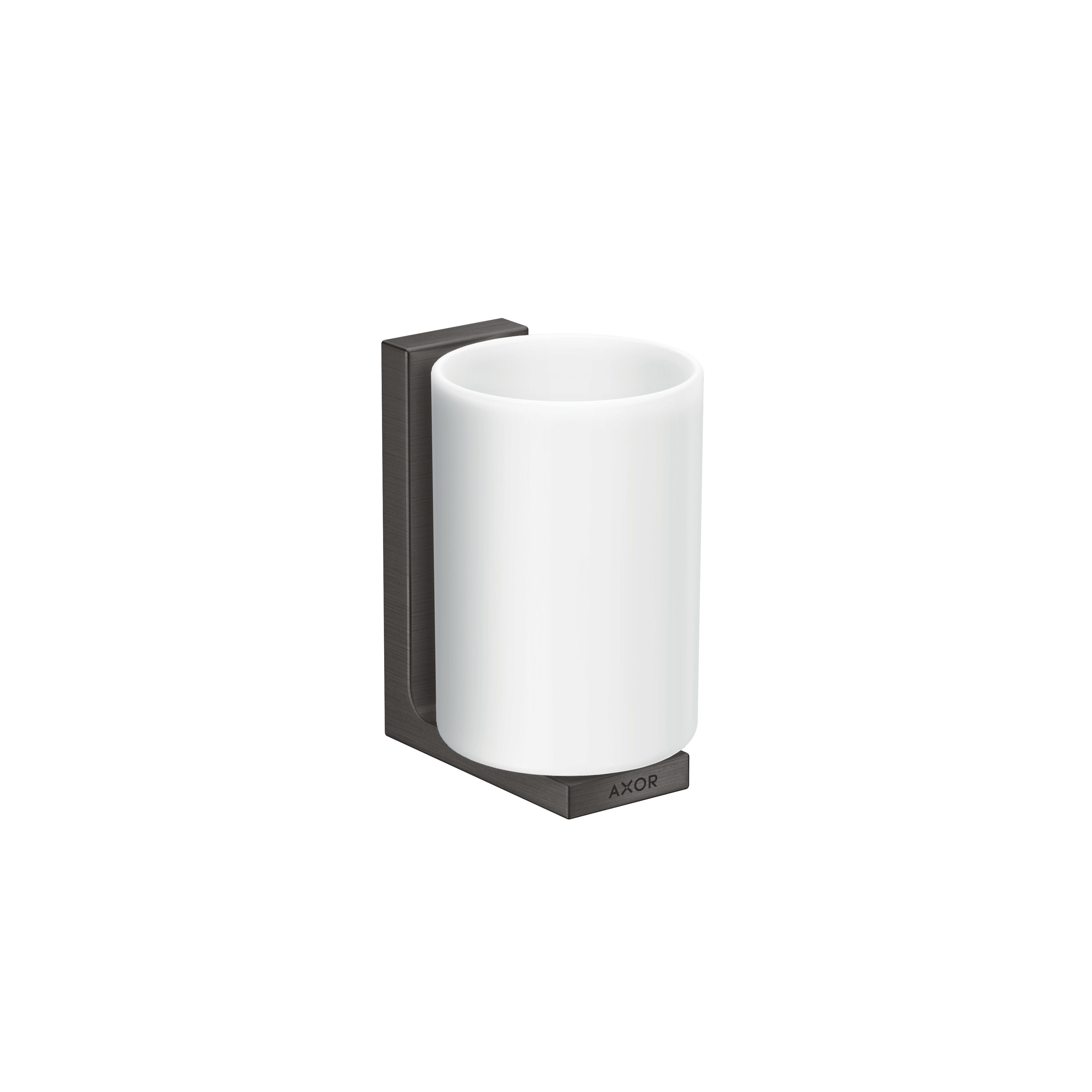 AXOR 42604340 Universal Rectangular Toothbrush Tumbler - Brushed Black Chrome
