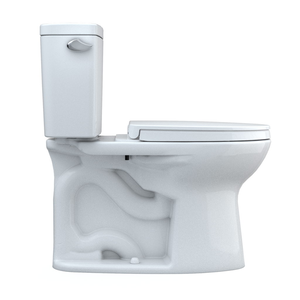 TOTO MS776124CSFG.10#01 Drake Two-Piece Elongated 1.6 Gpf Universal Height Tornado Flush  Toilet With 10 Inch Rough-In - Cotton White