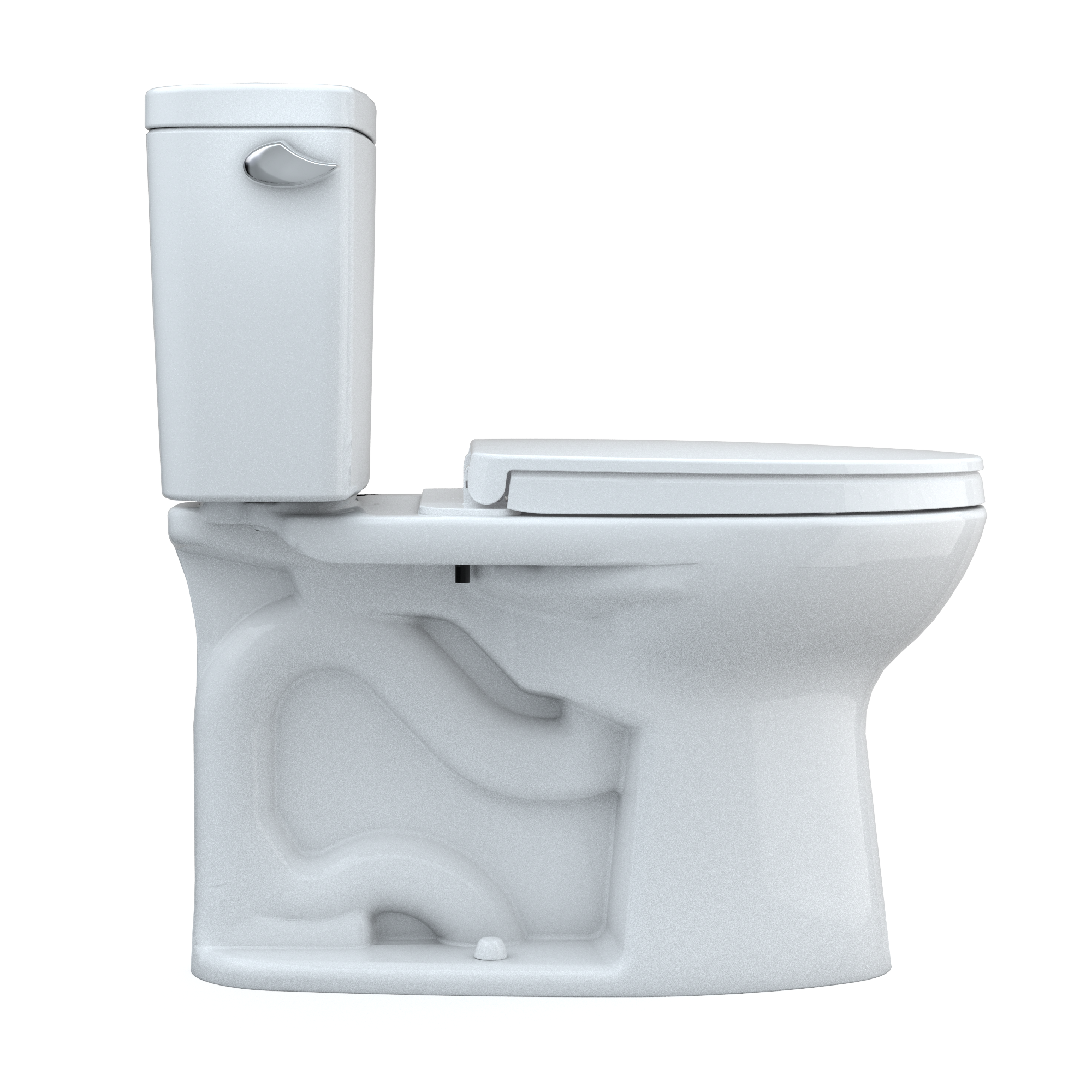 TOTO MS776124CEFG#01 Drake Two-Piece Elongated 1.28 Gpf Universal Height Tornado Flush Toilet With Cefiontect And Softclose Seat - Cotton White