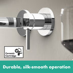 HANSGROHE 76050821 Finoris Wall-Mounted Single-Handle Faucet Trim, 1.2 GPM - Brushed Nickel