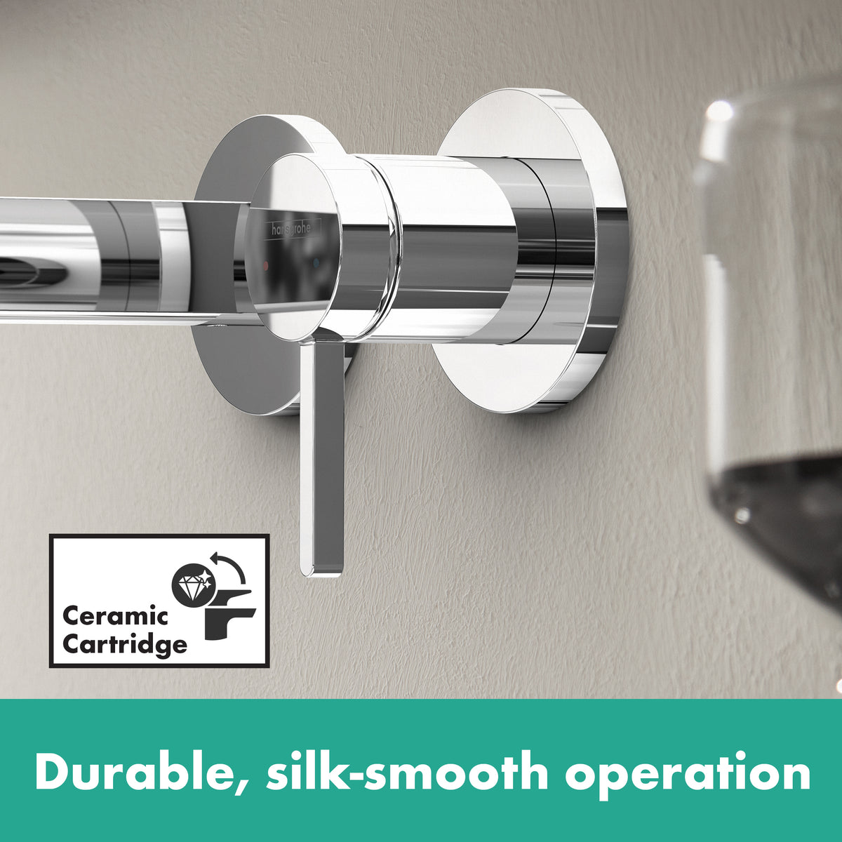 HANSGROHE 76050821 Finoris Wall-Mounted Single-Handle Faucet Trim, 1.2 GPM - Brushed Nickel