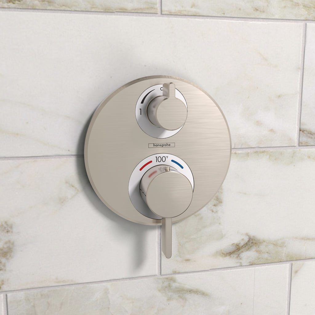 HANSGROHE 15757821 Ecostat S Thermostatic Trim with Volume Control - Brushed Nickel