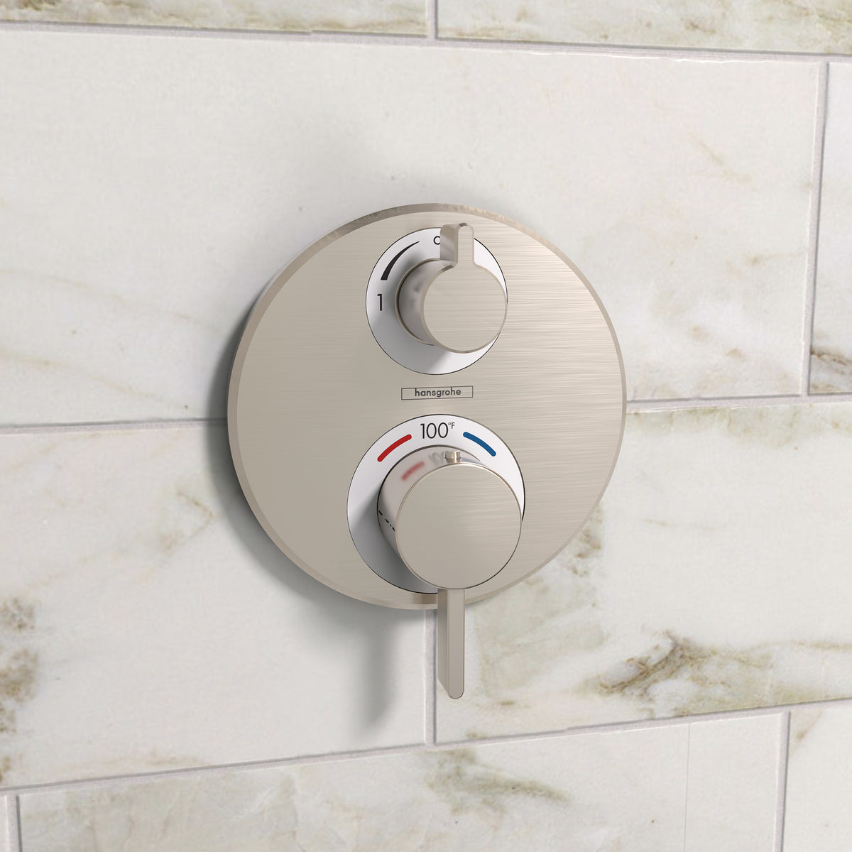 HANSGROHE 15757821 Ecostat S Thermostatic Trim with Volume Control - Brushed Nickel