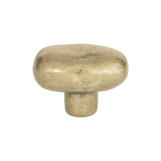 ATLAS 332-CM Distressed 1 11/16" Length Oval Knob - Champagne