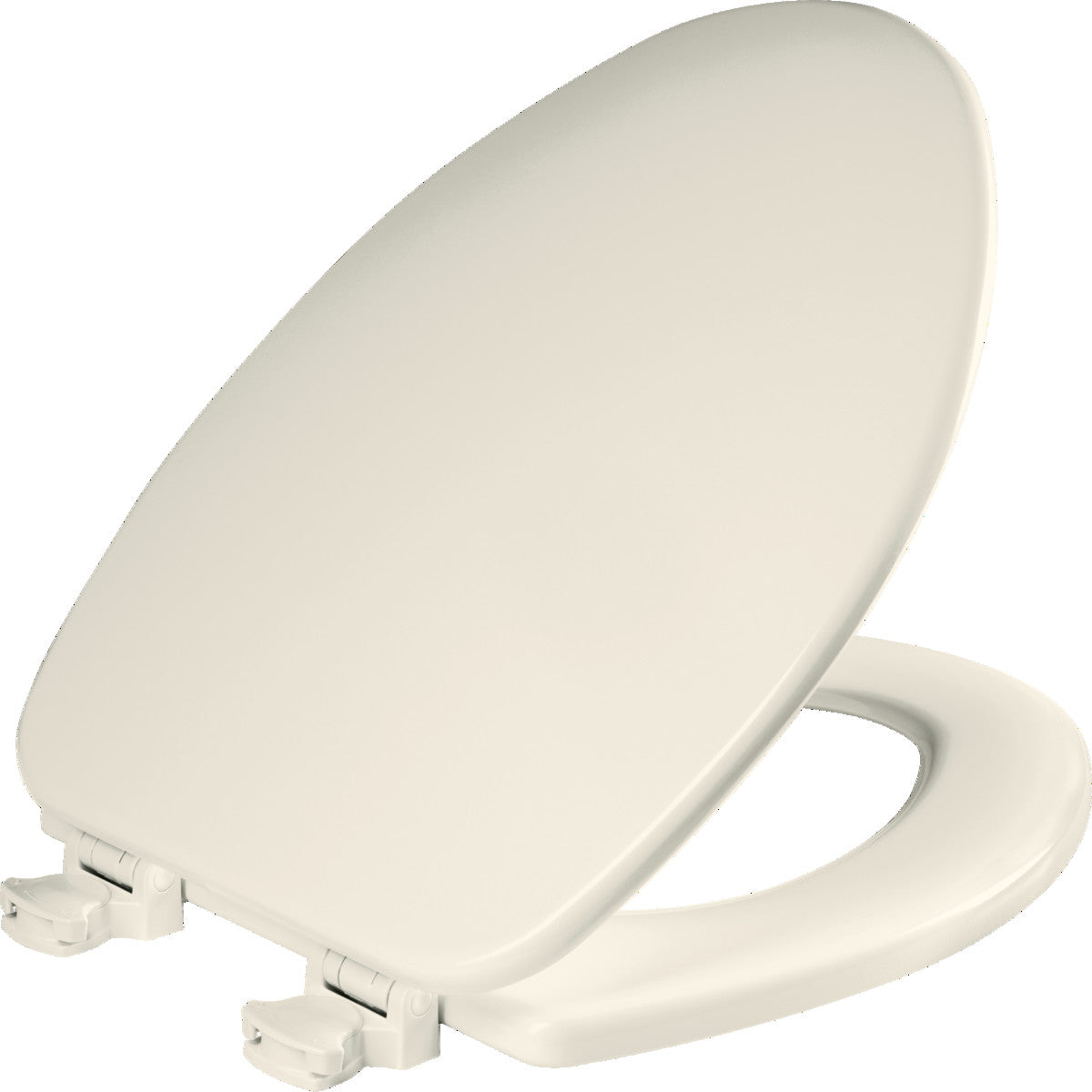 Church Elongated Enameled Wood Toilet Seat in Biscuit with Easy•Clean Hinge