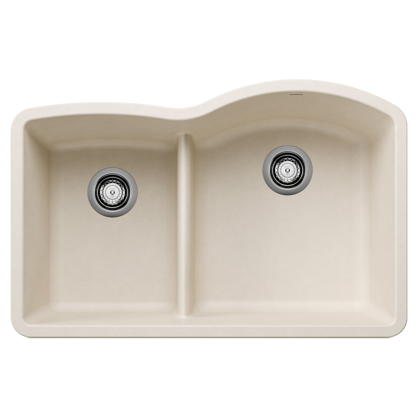 BLANCO 443066 Diamond Diamond SILGRANIT 32" 40/60 Reverse Double Bowl Undermount Kitchen Sink with Low Divide - Soft White in Soft White