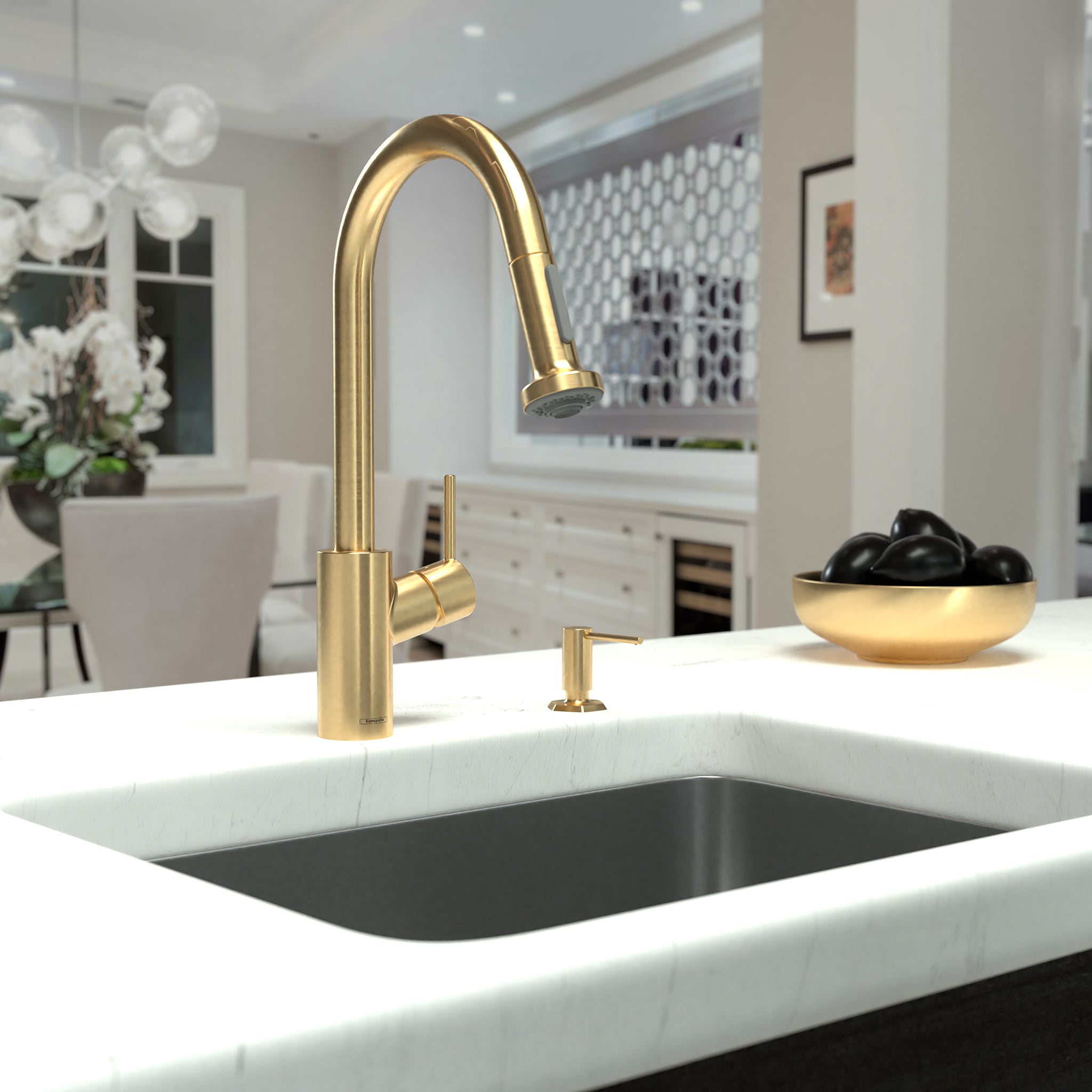 HANSGROHE 04310251 Talis S² HighArc Kitchen Faucet, 2-Spray Pull-Down, 1.5 GPM - Brushed Gold Optic