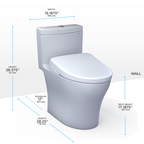 TOTO MW6464736CEMFGN#01 Washlet+ Aquia Iv One-Piece Elongated Dual Flush 1.28 And 0.9 Gpf Toilet With S7A Contemporary Electric Bidet Seat - Cotton White