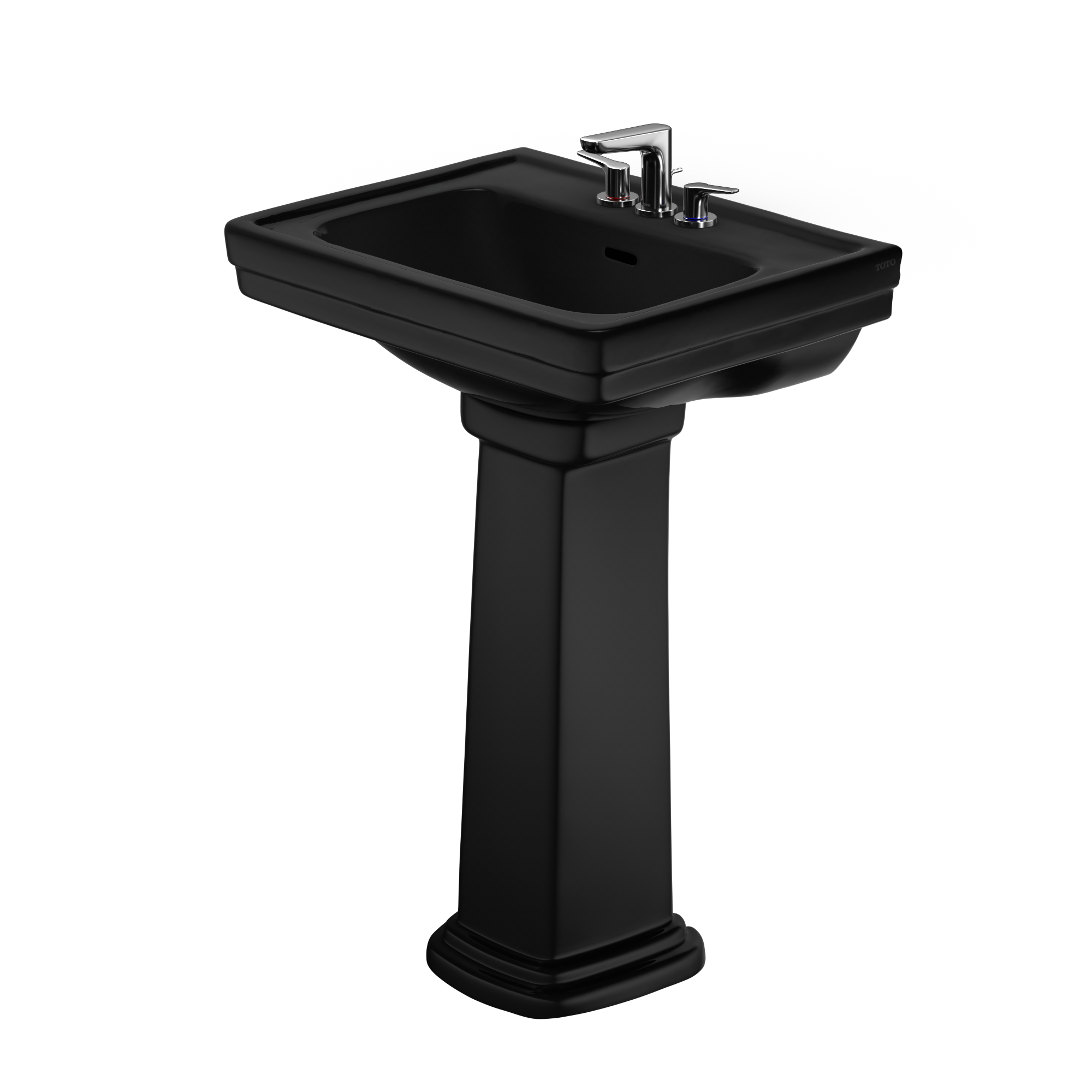 TOTO LPT532.4N#51 Promenade 24" X 19-1/4" Rectangular Pedestal Bathroom Sink For 4 Inch Center Faucets - Ebony