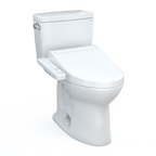 TOTO MW7763074CSFG.10#01 Drake Washlet+ Two-Piece Elongated 1.6 Gpf Universal Height Tornado Flush Toilet With C2 Bidet Seat - Cotton White