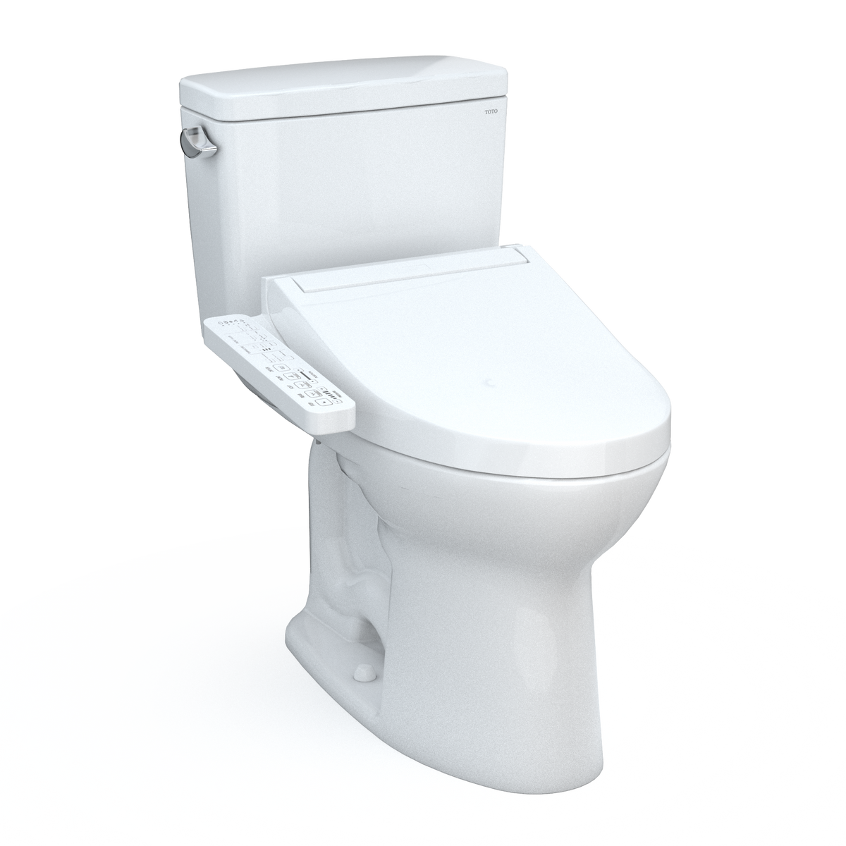 TOTO MW7763074CSFG.10#01 Drake Washlet+ Two-Piece Elongated 1.6 Gpf Universal Height Tornado Flush Toilet With C2 Bidet Seat - Cotton White