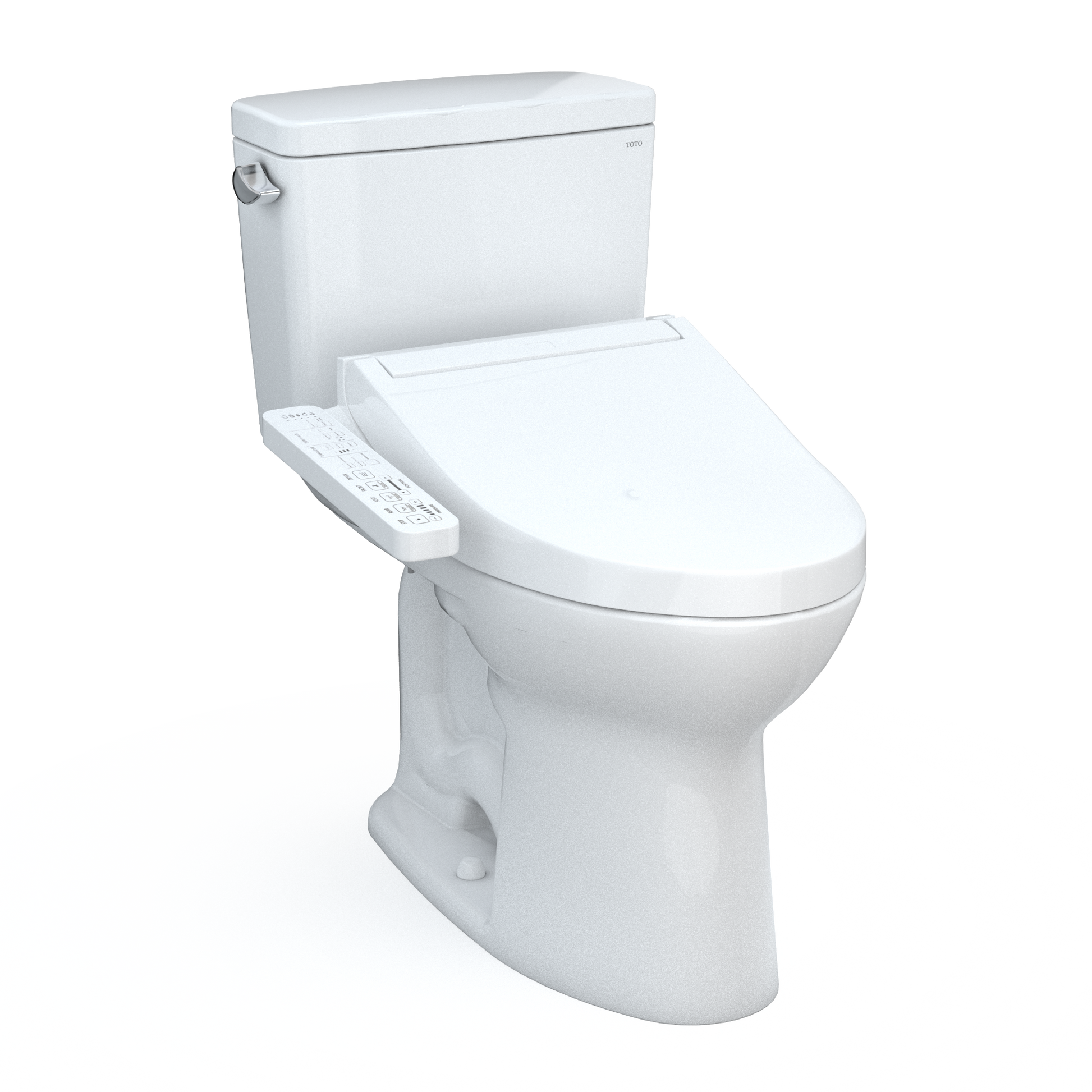 TOTO MW7763074CSFG#01 Drake Washlet+ Two-Piece Elongated 1.6 Gpf Universal Height Tornado Flush Toilet With C2 Bidet Seat - Cotton White