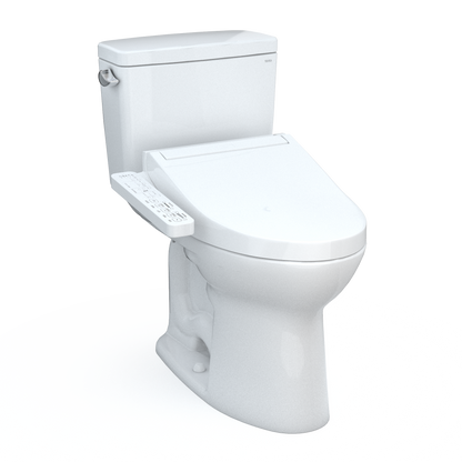 TOTO MW7763074CSFG#01 Drake Washlet+ Two-Piece Elongated 1.6 Gpf Universal Height Tornado Flush Toilet With C2 Bidet Seat - Cotton White
