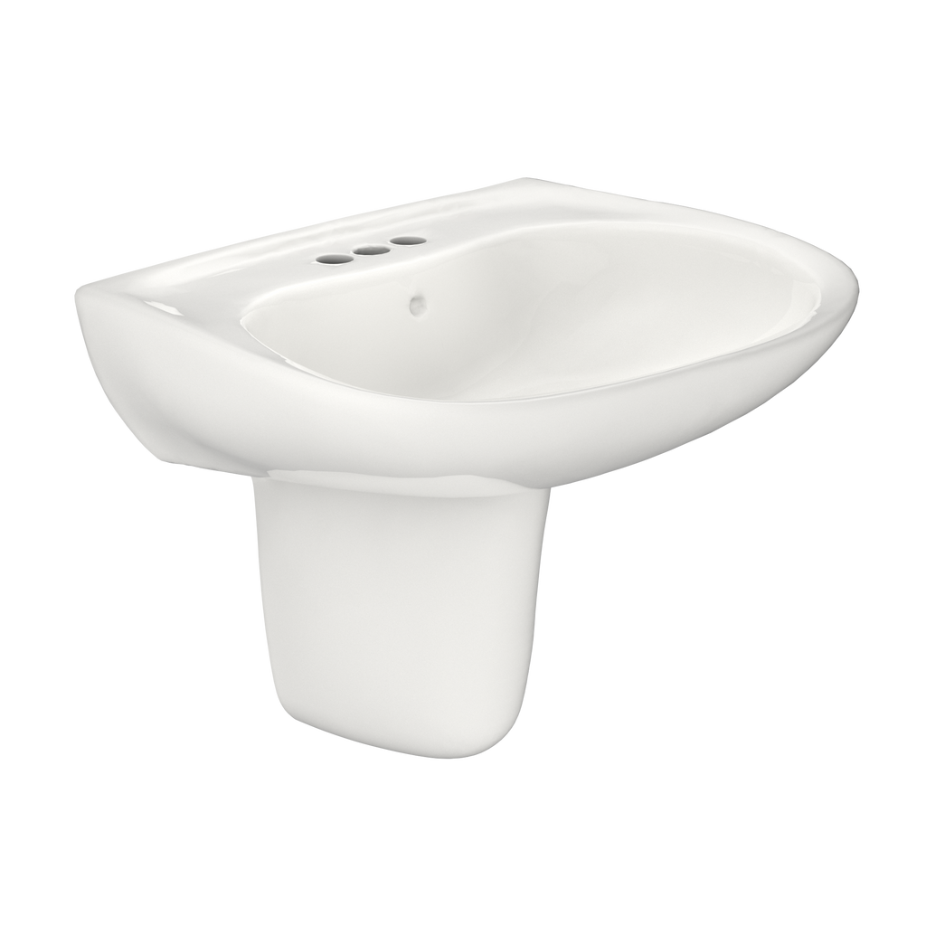 TOTO LHT242.4G#11 Prominence Oval Wall-Mount Bathroom Sink With Cefiontect And Shroud For 4 Inch Center Faucets - Colonial White