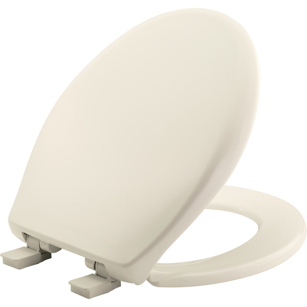 Bemis Affinity Round Plastic Toilet Seat in Biscuit with STA-TITE Seat Fastening System, Easy•Clean, Whisper•Close, Precision Seat Fit Adjustable Hinge and Super Grip Bumpers