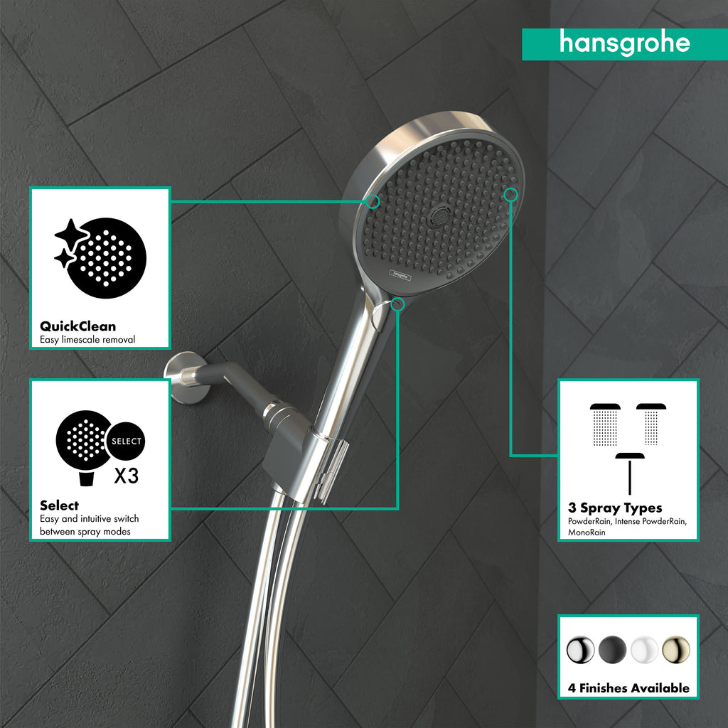 HANSGROHE 26865001 Rainfinity Handshower 130 3-Jet, 1.75 GPM - Chrome